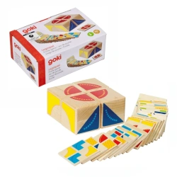 Goki Kubus Puzzle – Wooden Logic Cube Blocks with Patterns for Kids 3+