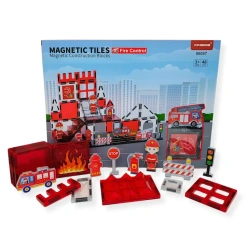 Magnetic Tiles Fire Station Set 48 pcs – X-Bida 3+