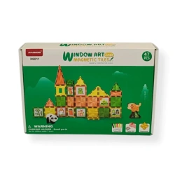Magnetic Building Tiles Window Art Jungle 47 pcs – X-Bida 3+