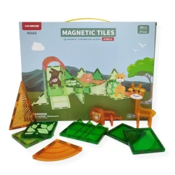 Jungle Magnetic Tiles 30 Pieces with Animals – X-Bida 3+