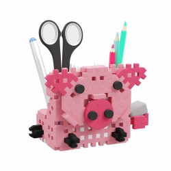 Marioinex Mini Waffle Pig Desk Organizer – 70 pcs building set