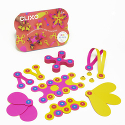 Innovative Magnetic Blocks - Clixo - Crew Pack - Pink-Yellow - 30 Pieces