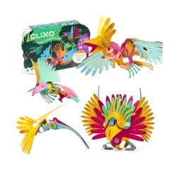 Innovative Magnetic Blocks - Clixo - Tropical birds - 22 Pieces