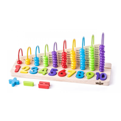Double-sided wooden mathematical abacus