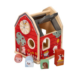 Wooden Shape Sorter with Blocks - Farm