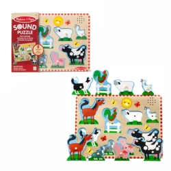 Melissa & Doug Farm Animals Sound Puzzle – 8 Pieces Ages 2+
