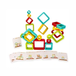 Lelin Geometric Balancing Puzzle – Wooden Stacking Game Ages 3+