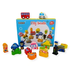 Wooden City Lacing Beads 17 Pieces – Kabi 3+