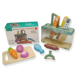 Wooden Kitchen Accessories Play Set 12 pcs – Kabi 3+