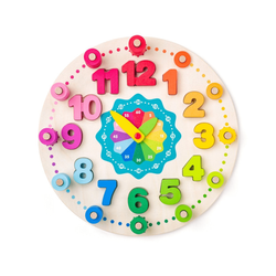 Colorful wooden teaching clock with blocks - 102 el.