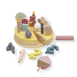 Wooden birthday cake 24 pieces with numbers – Kabi 3+