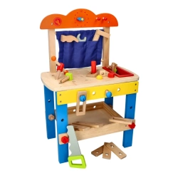 Wooden workshop with tools