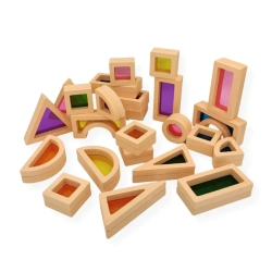 Wooden Sensory Blocks Transparent Acrylic 25 pcs – Kabi 3+