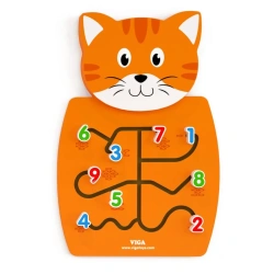 Viga Wall Panel Cat – Wooden Sensory Puzzle for Kids 18m+