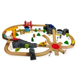 Wooden Train Set 80 Pieces City Play – Kabi 3+