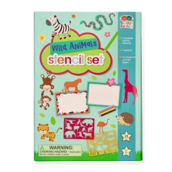 Buddy & Barney Wild Animals Stencils – Drawing Set with Crayons 4+