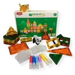 Magnetic Building Tiles Window Art Jungle 47 pcs – X-Bida 3+