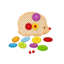 Lelin Hedgehog Gear Puzzle – Wooden Educational Toy Ages 3+