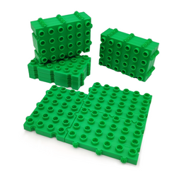 Construction plate base for Morphun blocks - green - 12 el.
