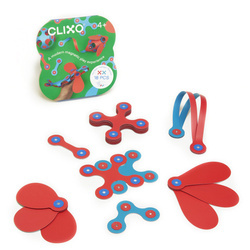 Clixo magnetic blocks - Itsy Pack - pink - turquoise - 18 el.