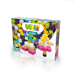Set of construction blocks - Meli Cube Pink 100 el.