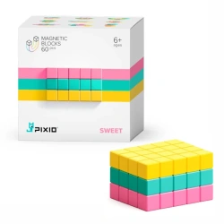 Pixio Sweet 60 Magnetic Blocks Yellow Pink Turquoise 6+