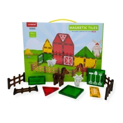 Farm Magnetic Tiles Set 26 pcs with Animals – X-Bida 3+