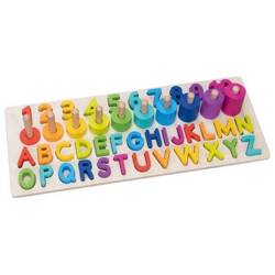 Letters and numbers - alphanumeric puzzle montessori - 91 el.