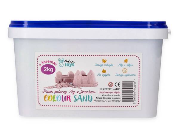 Adam Toys Set - ColourSand Kinetic Sand - 2kg Pink + Molds and Shovel
