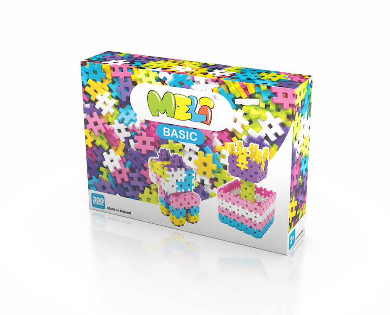 Construction blocks Meli Basic Pink 300 el. 