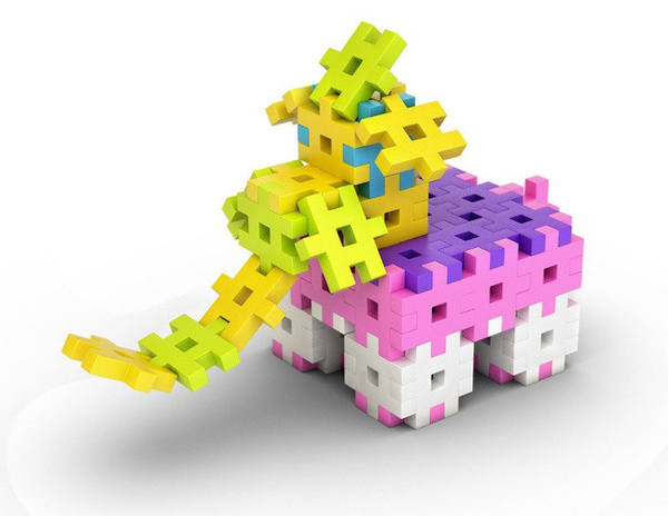 Construction blocks Meli Maxi Pink 200 el.