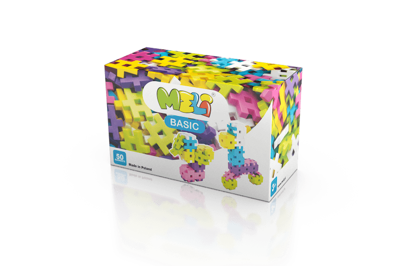 Meli Basic Pink Construction Blocks - 50 pcs.