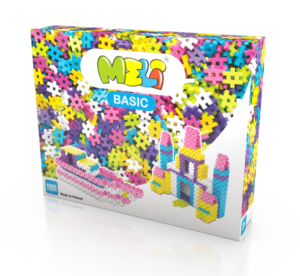 Meli Basic Pink Construction Blocks Set - 1000 pcs