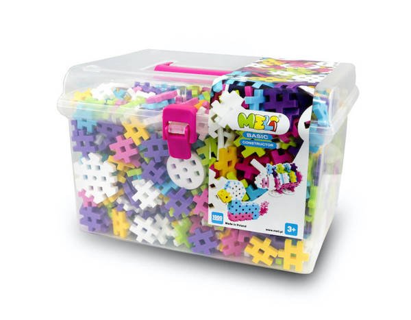 Meli Basic Pink Constructor Building Blocks Travel Box - 1000 pcs.