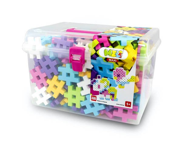 Meli Maxi Pink Travel Box Construction Blocks - 230 pcs.