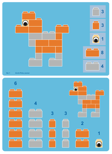 Klocki Archi Pets Junior 350 el. zwierzątka – Little Architect 5+