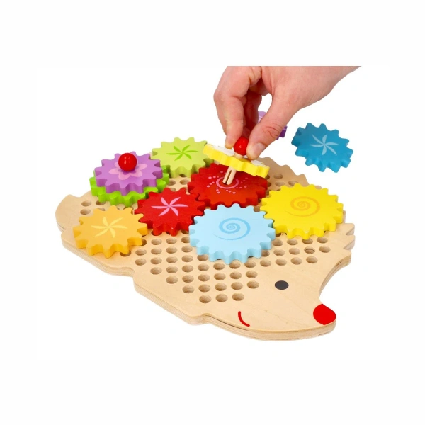 Lelin Hedgehog Gear Puzzle – Wooden Educational Toy Ages 3+