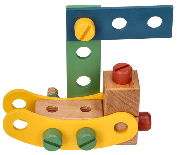 Wooden set of a small constructor