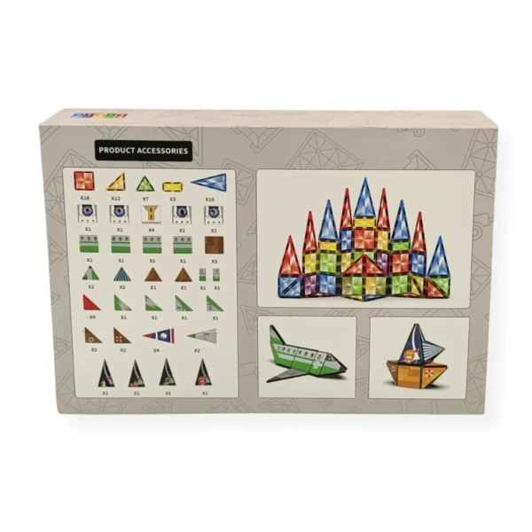Kaleidoscope magnetic tiles 95 pcs transparent – X-Bida 3+