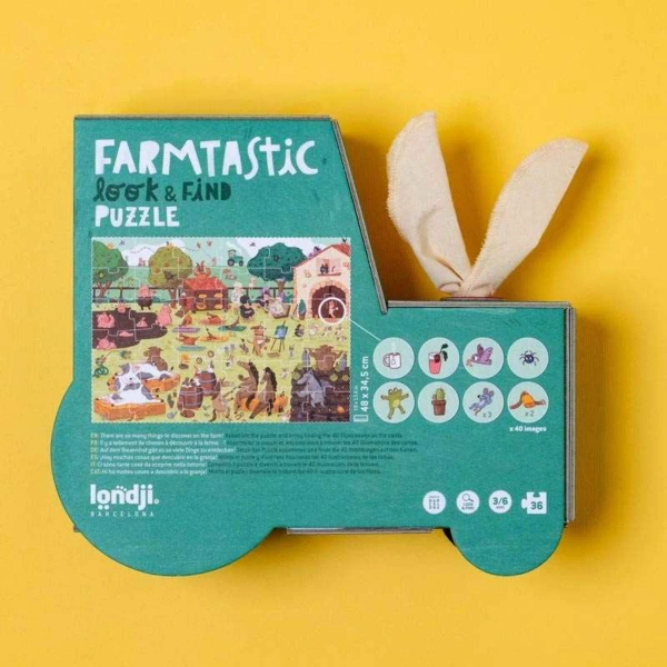 Puzzle Farmtastic traktorek 36 elem. gra szukaj-znajdź – Londji 3+