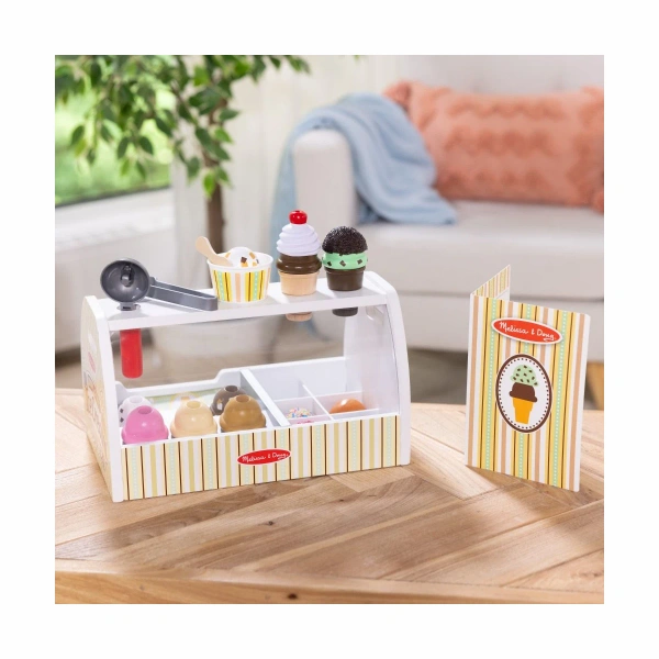 Melissa & Doug Ice Cream Parlor – Wooden Play Shop for Kids Ages 3+
