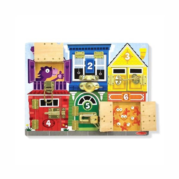 Melissa & Doug Lock and Latch Board – Wooden Manipulative Toy Ages 3+
