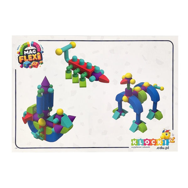 Magnetyczne piankowe klocki - MagFlexi - 100 el.