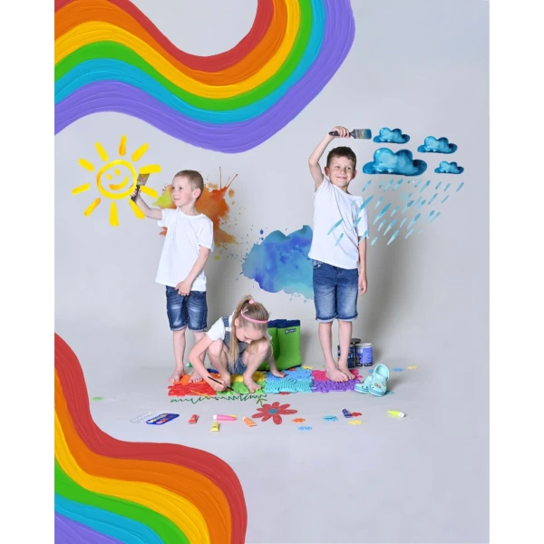 Muffik Rainbow Sensory Mats 8-Piece Set for Kids 12+