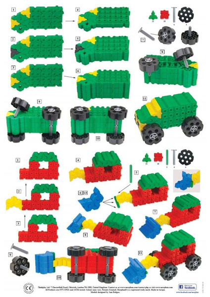 Morphun 12 Pojazdów 150 el. - Klocki konstrukcyjne