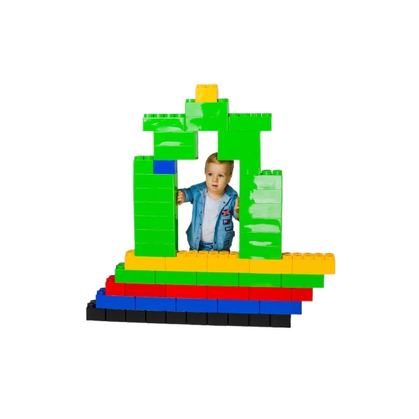 Giganty 141 elementów – polskie klocki budowlane BJ Plastik 4+