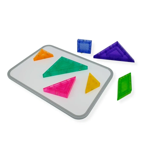 Klocki magnetyczne tangram 7 el. przezroczyste – X-Bida 3+