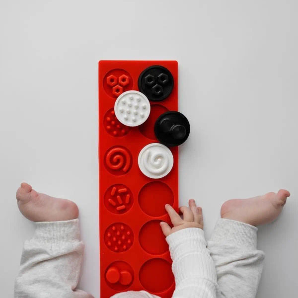 Puzzle sensoryczne kontrastowe kółeczka XL – Mom's Care 6m+