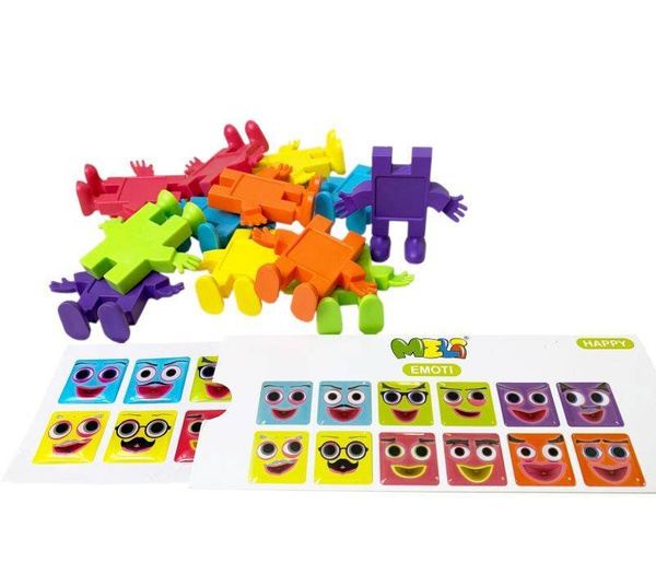 Klocki Meli Emoti Happy 12 figurek z naklejkami emocji – 3+