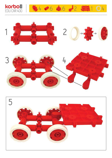 Korbo EDU Car construction blocks 400 el.